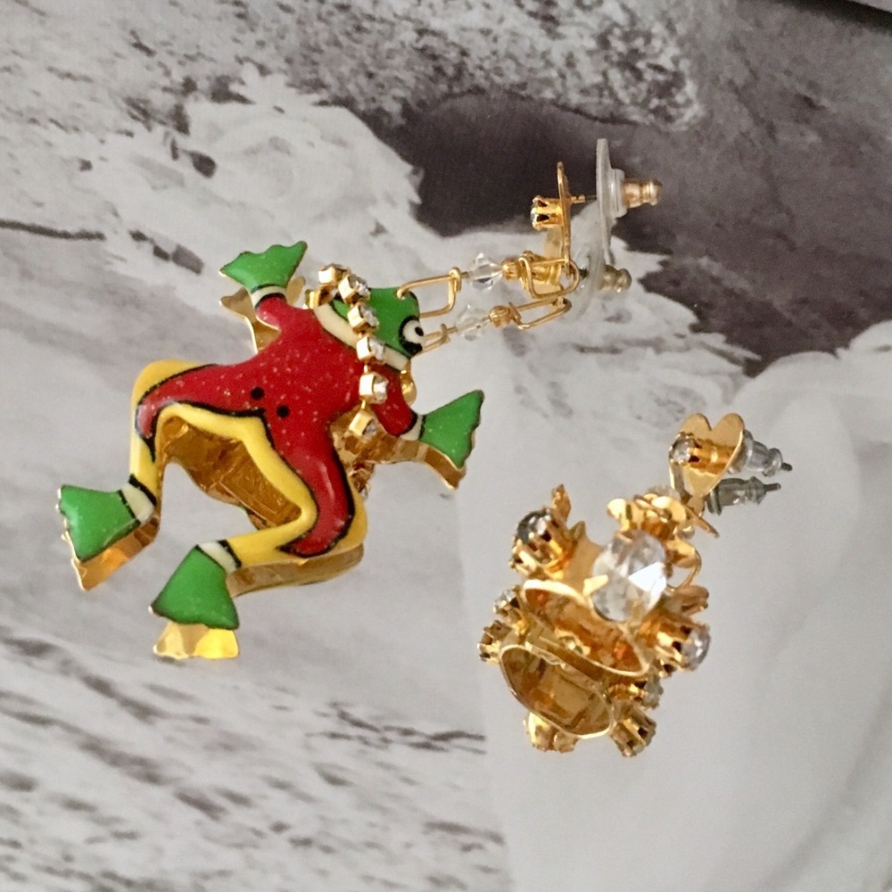 Vintage Lunch at The Ritz Frog Prince earrings